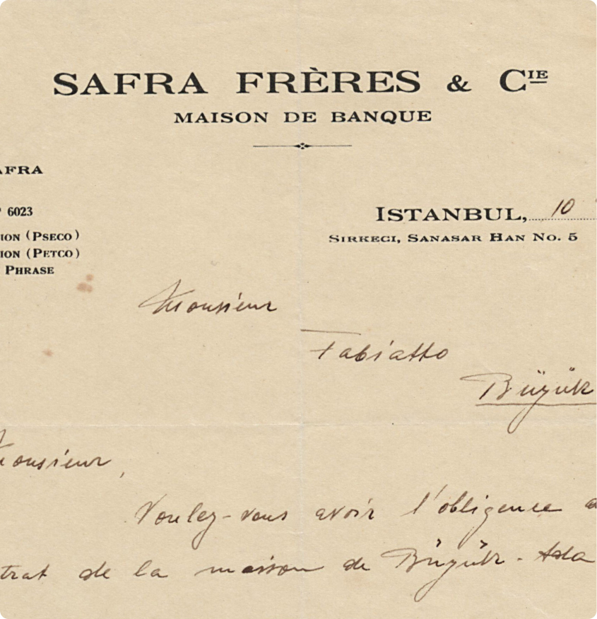 Old document from Safra Frères Et Cie