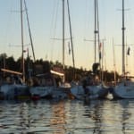 San Juan Flotilla 2016 - Sailboats Rafting Up At Anchor