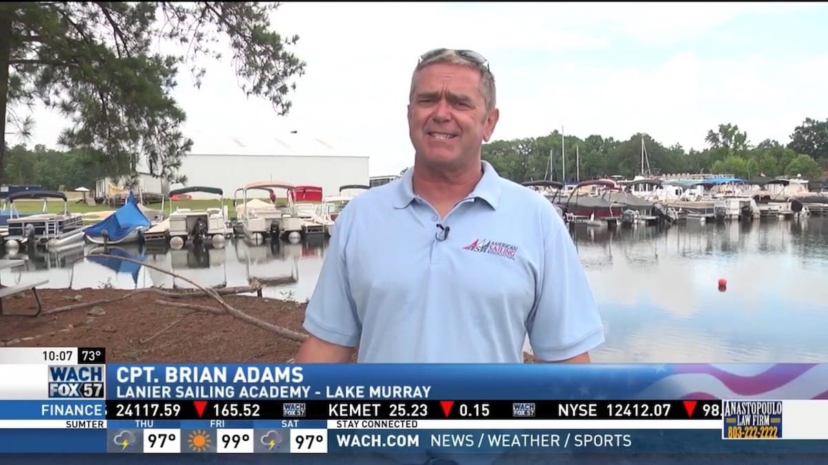 Plastic Pollution Purge: FOX 57 with Brian Adams from Lanier Sailing Academy at Lake Murray in Columbia, South Carolina