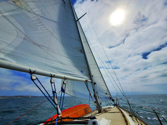 sailboat using wind