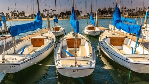 Fleet of rental sailboats