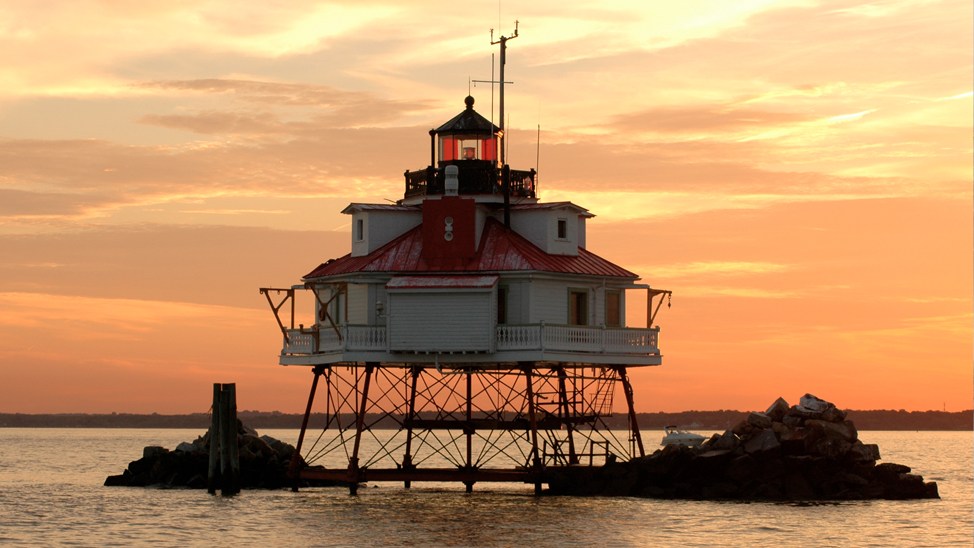 Thomas Lighthouse in Chesapeake Bay near Annapolis